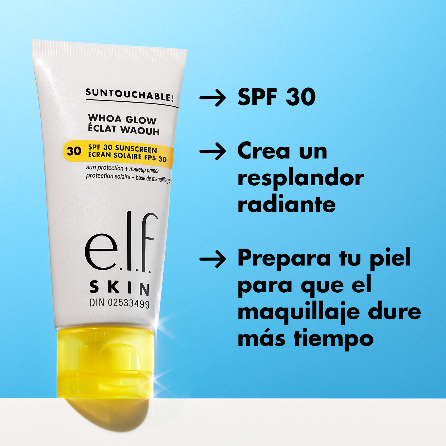 E.L.F. SKIN SUNTOUCHABLE WHOA GLOW SUNSCREEN & PRIMER (PROTECTOR SOLAR)